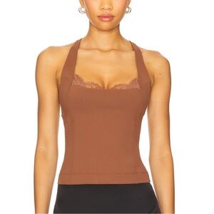 Free People Looking Good Cami in Nutmeg in White